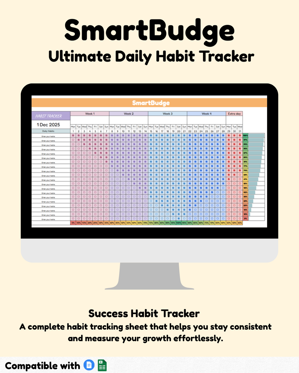 ⭐ SmartBudgue Ultimate Daily Habit Tracker